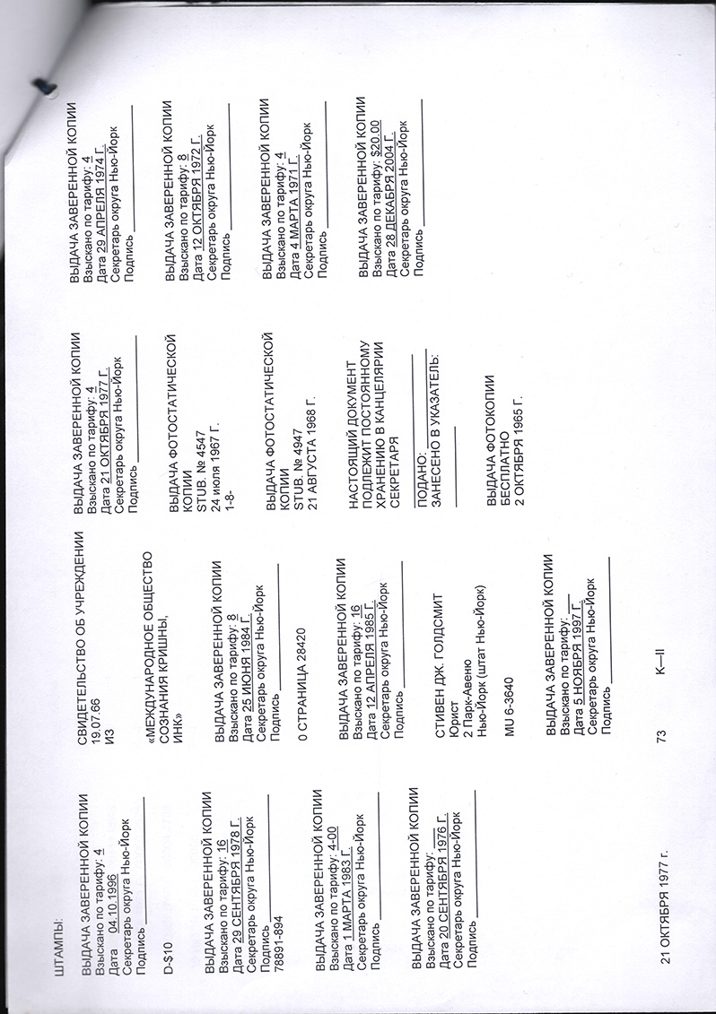 Cetrificate of Incorporation ISKCON