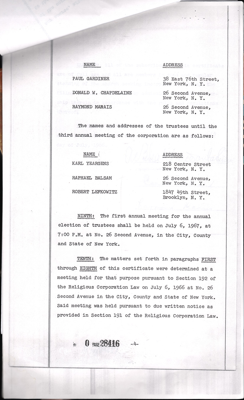 Cetrificate of Incorporation ISKCON