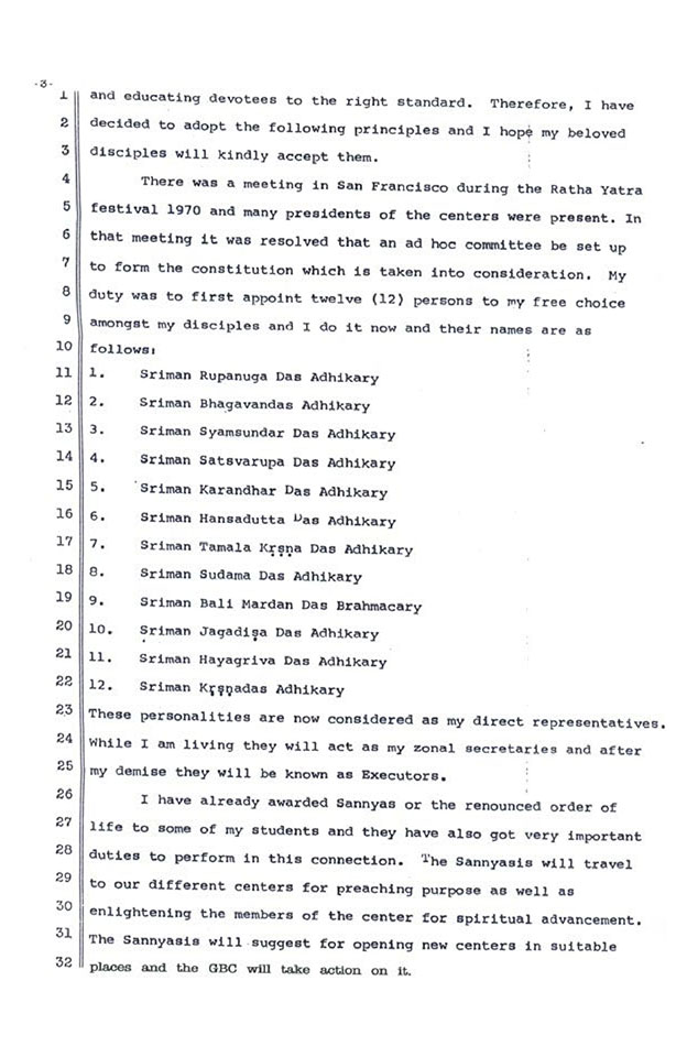 Direction of management ISKCON